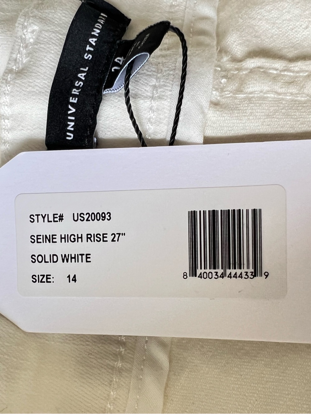 Universal Standard White Jean High-Rise Skinny New 28 Solid White Anthropologie - Picture 8 of 11